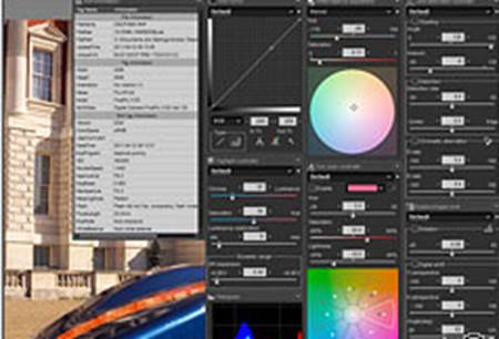 There are many of tool palettes that can be brought up and dismissed by clicking on the icon at the bottom left of the window. Advanced features offered here include highlight recovery, lens and editing angles, and color tweaking.