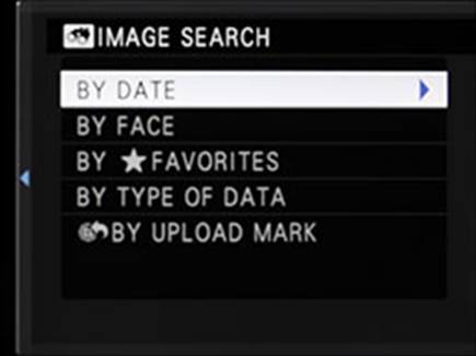 The Image Search menu allows you to arrange photos and videos in many ways.