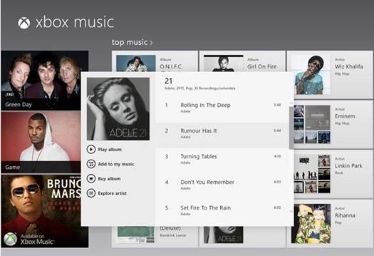 Windows 8 Xbox Music