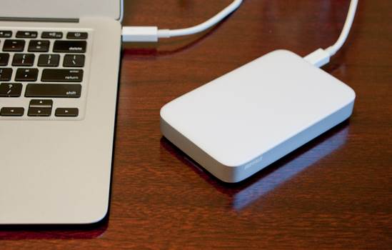The Buffalo MiniStation Thunderbolt/USB portable HDD is a relatively inexpensive way of carrying a lot of data in a small package without having to worry too much about how you're going to connect it to your computer.