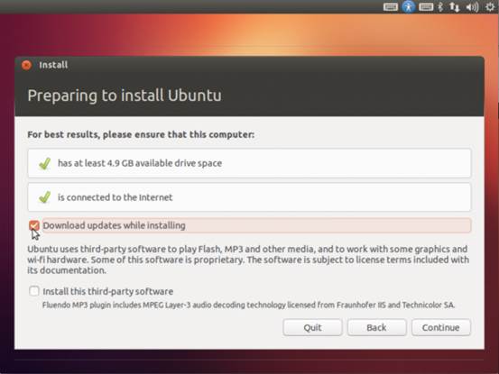 Ubuntu gives you the option to install multimedia codecs during installation