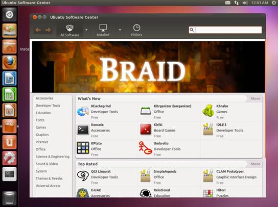 The Ubuntu Software Center houses thousands of free apps