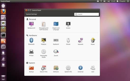 All settings to customize Ubuntu are neatly housed under System Settings