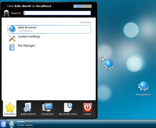 Kickoff is the default application launcher introduced with the KDE 4 desktop, and offers useful configuration options
