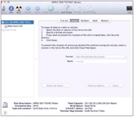Disk Utility will let you format your hard drive anew to prepare it for a fresh install of OS X.