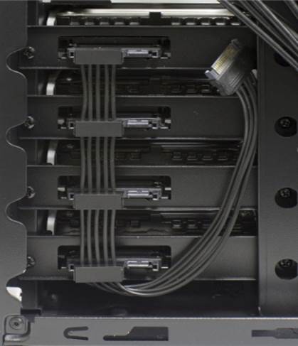 The position of the hard drive slots 