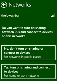 Choosing whether to share resources on this network