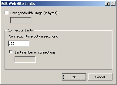 Limiting Web site usage through IIS Manager.
