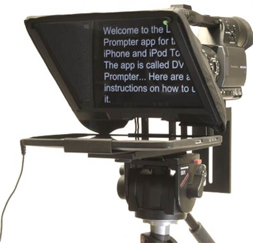 This professional iPad teleprompter is available from autocue.com – a great option if you’re willing to spend hundreds of pounds.