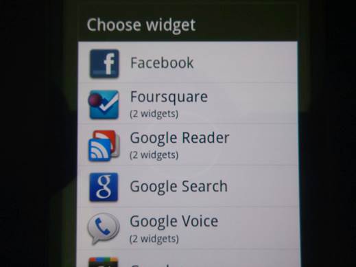 Choosing your widgets