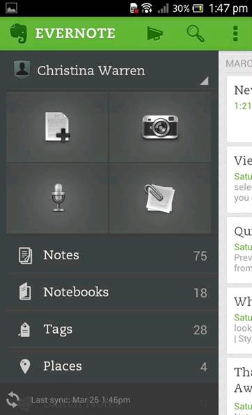 Evernote - Creating notes