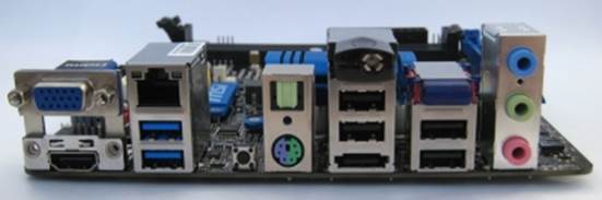 The back panel also provides four USB 2.0 ports, two USB 3.0 ports and one eSATA 3 Gbit/s