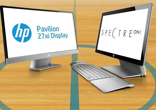 The Pavilion 27xi has a sleek design, with a brushed aluminum and black color scheme