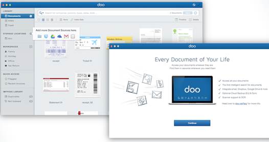 Doo can index documents from local directories, cloud providers, and even email accounts