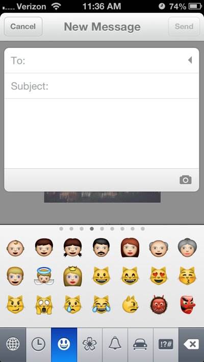 The Emoji keyboard lets you insert fun symbols