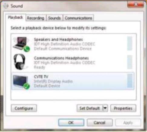 Windows 7 play sound over HDMI