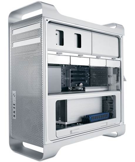 The Mac Pro offers users easy access to the interior for simple expansion
