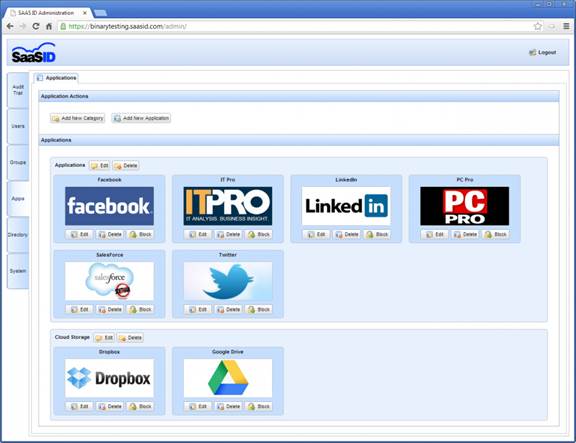 From the CAM admin portal, you can view enrolled web apps and strictly control access to each one