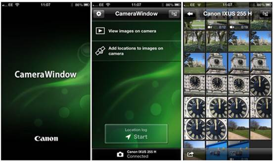 The Canon application is easy to use so as to upload photos and videos from the camera.