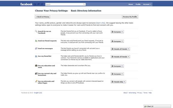 The Privacy Settings page lets you determine who can see your future posts and allows you to revise posts you’re tagged via the Activity Log page