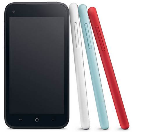 HTC First with four available colors - black, white, light blue and red
