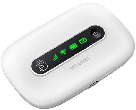 The Three Value Mi-Fi works as a personal mobile Wi-Fi hotspot