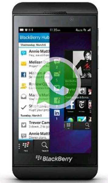 WhatsApp on Black¬Berry Z10