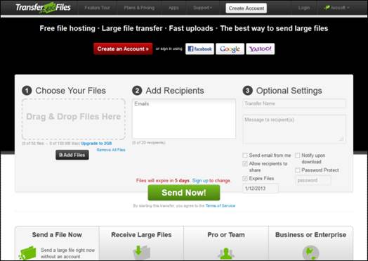 TransferBigFiles is a goof free web service, but it has its limitations
