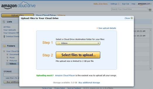 Cloud Drive’s interface couldn’t be simpler