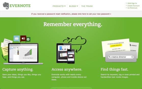 Evernote hacked; resets passwords of users