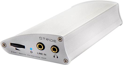 There are a number of ways you can use the Stride. First, plug your favorite pair of cans into the 3.5mm headphone output, and run a cable from your laptop’s USB port to the Stride’s mini USB input