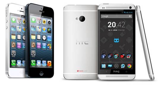 iPhone 5 and HTC One