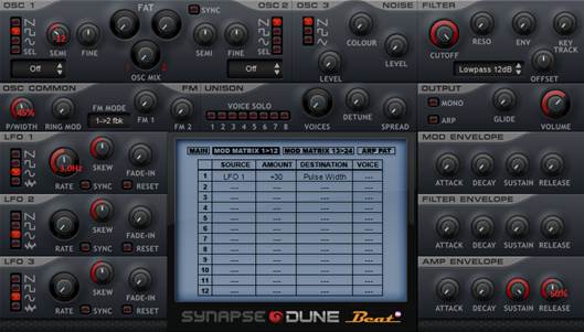 Once we turn up the ring modulation amount, Osc 2’s settings will have an audible effect on the synth’s output
