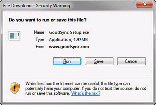 Download the GoodSync soft¬ware from the web.