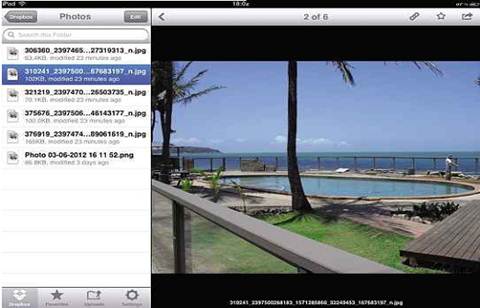 Description: Dropbox on the iPad and iPhone enables you to access files and upload photos and videos too