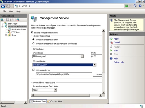 Management Service feature.