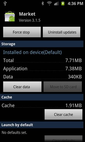 Clear App cache on Adroid