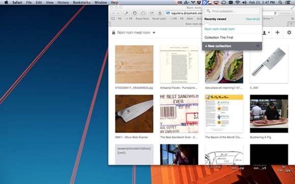 Dropmark combines a web-based interface with a Mac menubar item for quickly collecting & sharing.
