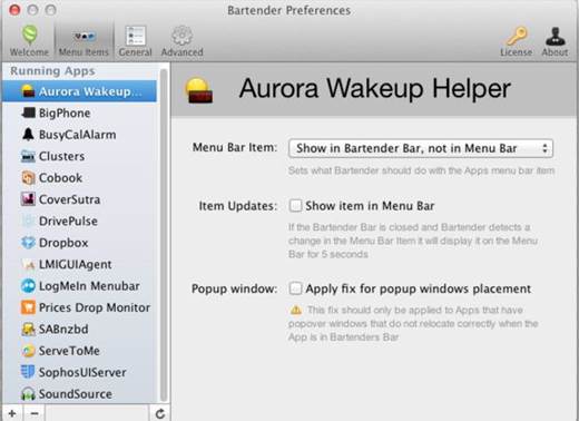 Bartender is an icon that sits in your Dock and stores as many extra menu bar icons as you like. 