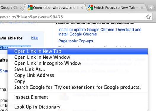 To open a link in a new tab, hold Cmd while you click the link.