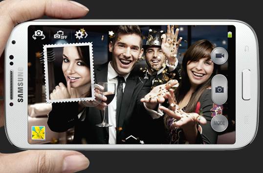 Dual-shot takes advantages of the 2 cameras on the phone at the same time.
