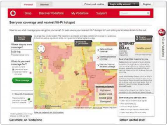 Use mobile phone company websites to check 3G coverage in your area
