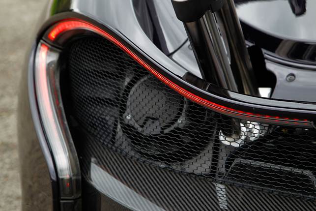 Mesh rear end on the P1 helps vent heat out of the engine bay