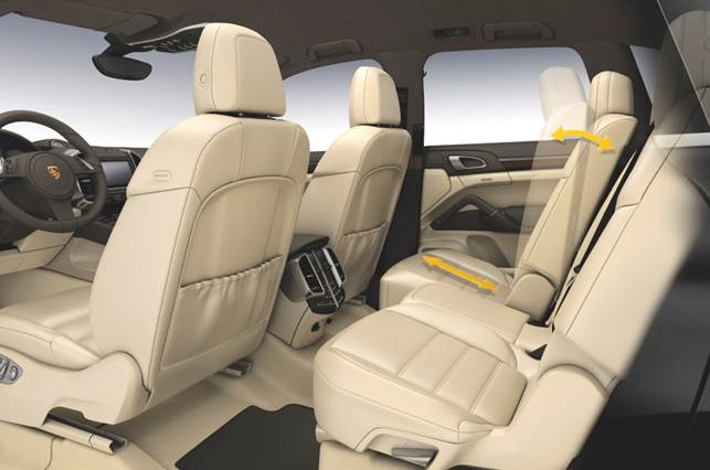 The Cayenne gets a sliding rear seat which allows you to alter rear leg room