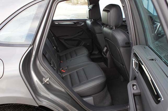 There's an adequate amount of legroom in the back of the Macan