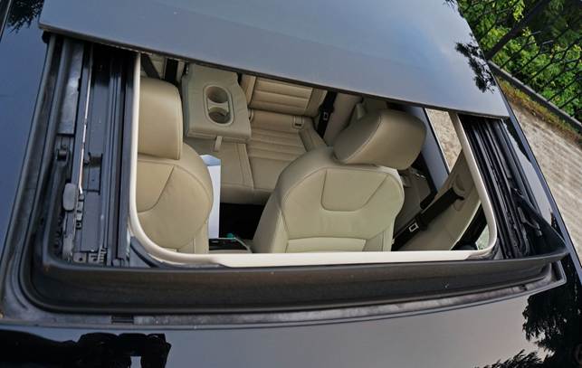 Panoramic sunroof opens out and goes a long way back, it takes up more than half the roof