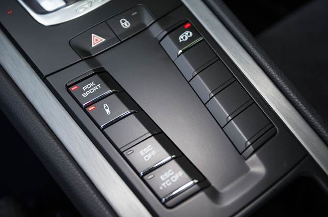 Sports exhaust system on the Porsche 911 GT3 is activated using the button on the centre console