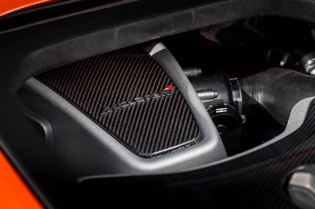 The 650S's 3.8-litre twin-turbocharged V8 engine develops 641bhp