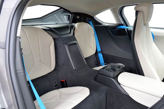The i8's rear seats grant it a modicum of practicality