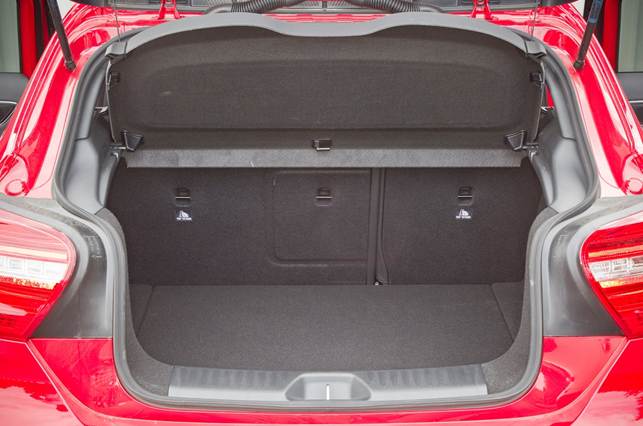 The shape of the hatchback opening limits loading width slightly